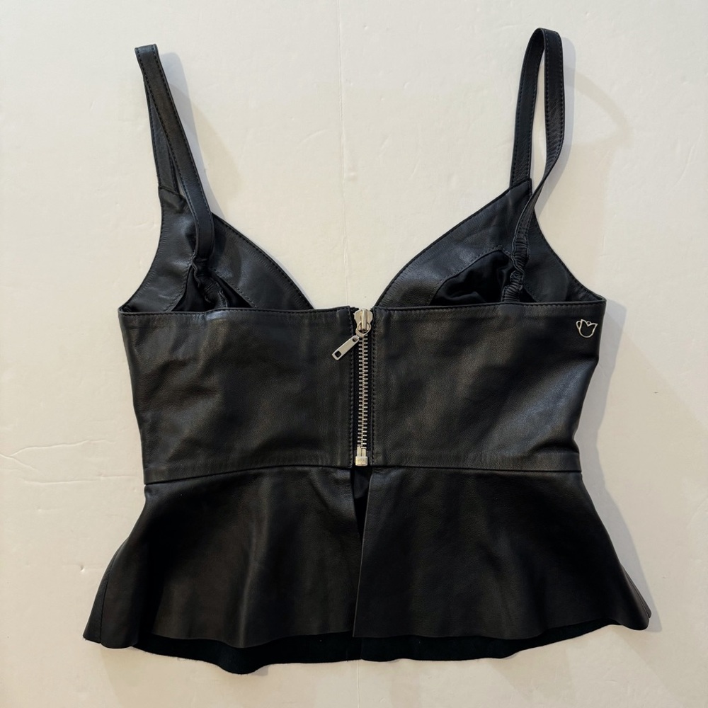 Rosa Cha Leather Bustier Peplum Top - Picture 5 of 9